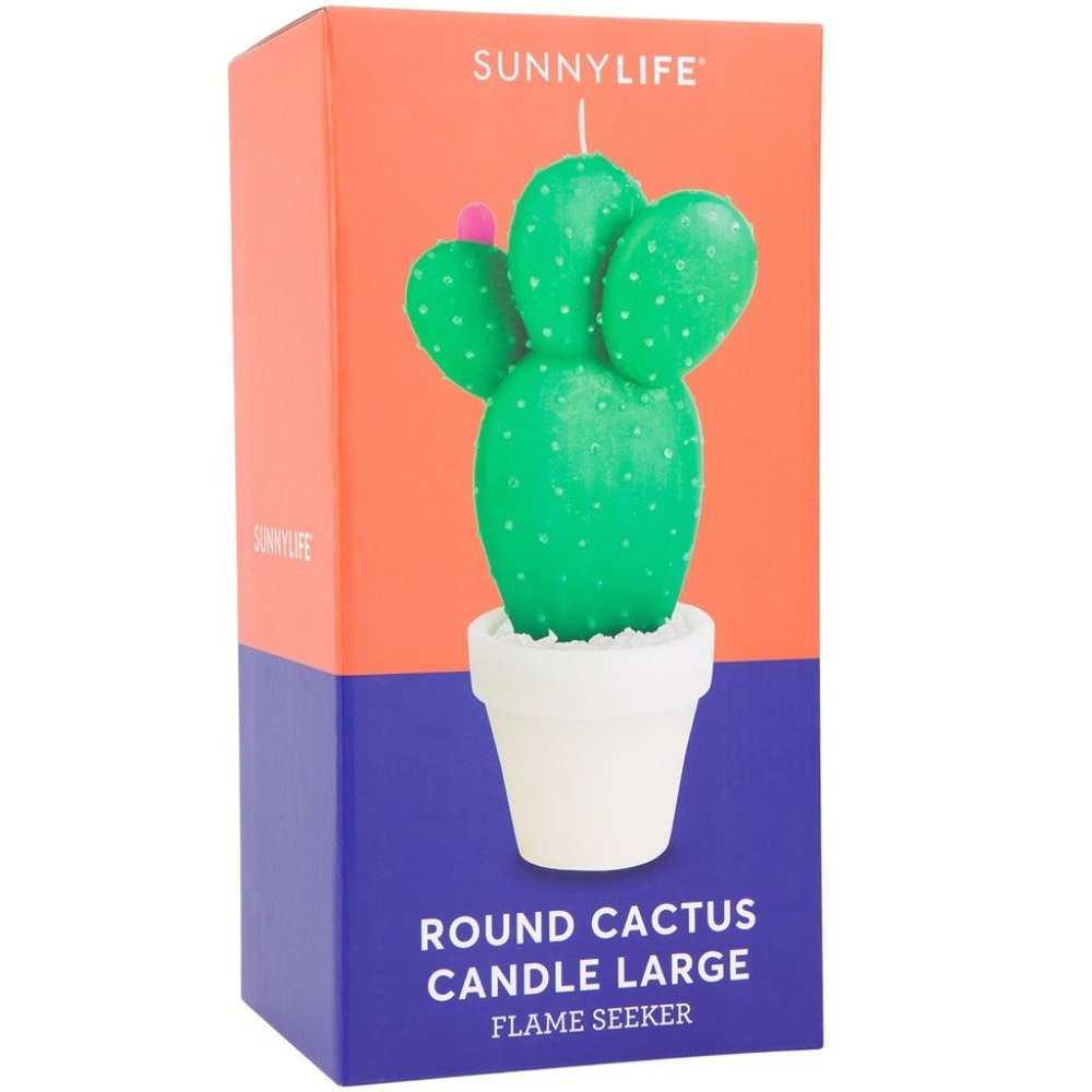 SUNNYLIFE Indoor Outdoor Decorative Large Round Cactus Scented Candle NIB - Picture 2 of 5